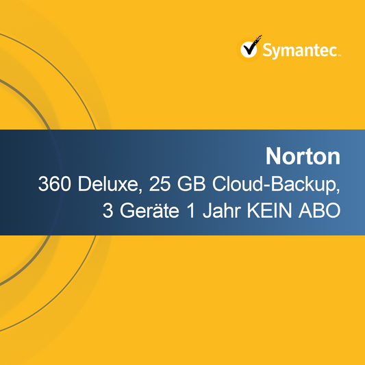 Norton 360 Deluxe, 25 GB Cloud-Backup, 3 Geräte 1 Jahr KEIN ABO